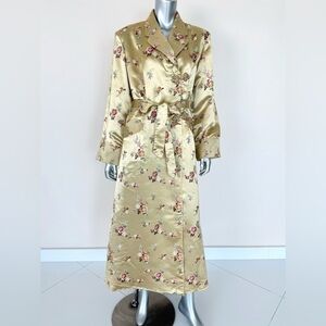 NEW!!! Kimono vintage women gold satin kimono with flowers size 40 or L